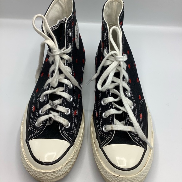 Converse Chuck 70 Hi Embroidered Lips "Love Me" Black Sneakers - Picture 8 of 8